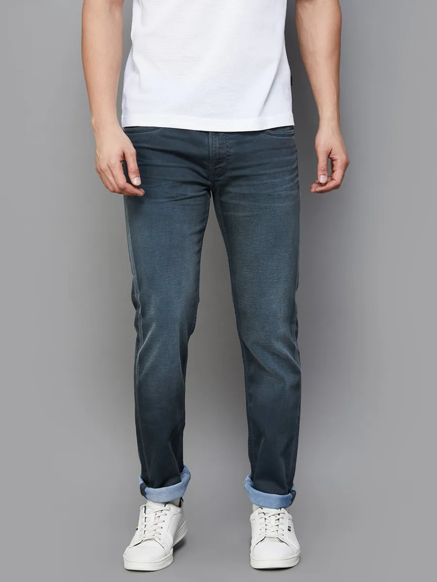 PEPE washed tint green slim fit denim jeans
