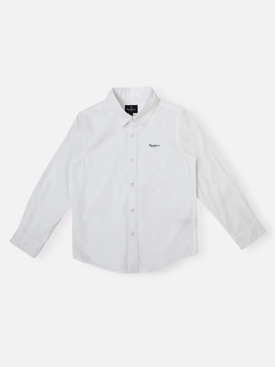 PEPE white plain shirt in cotton fabric