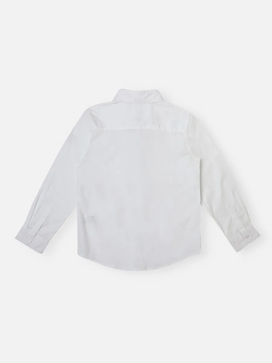 PEPE white plain shirt in cotton fabric