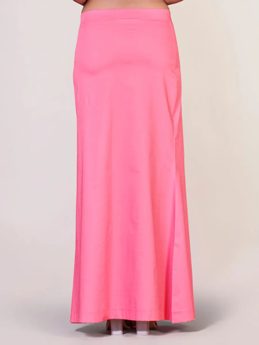 Pink plain lycra cotton petticoat