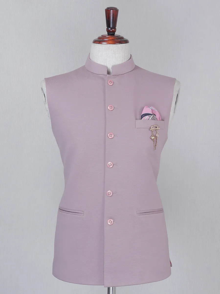 Pink wedding and party wear terry rayon waistcoat