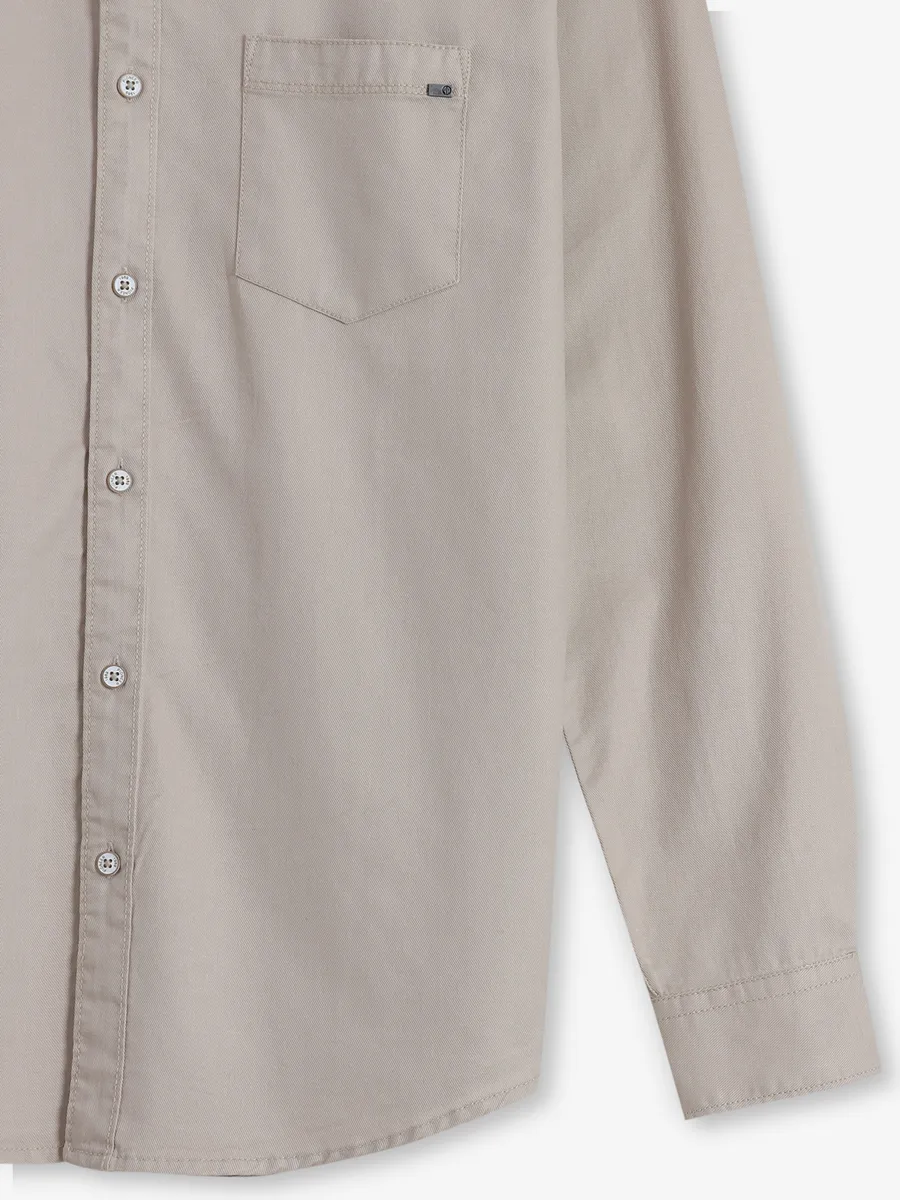 PIONEER beige palin cotton shirt