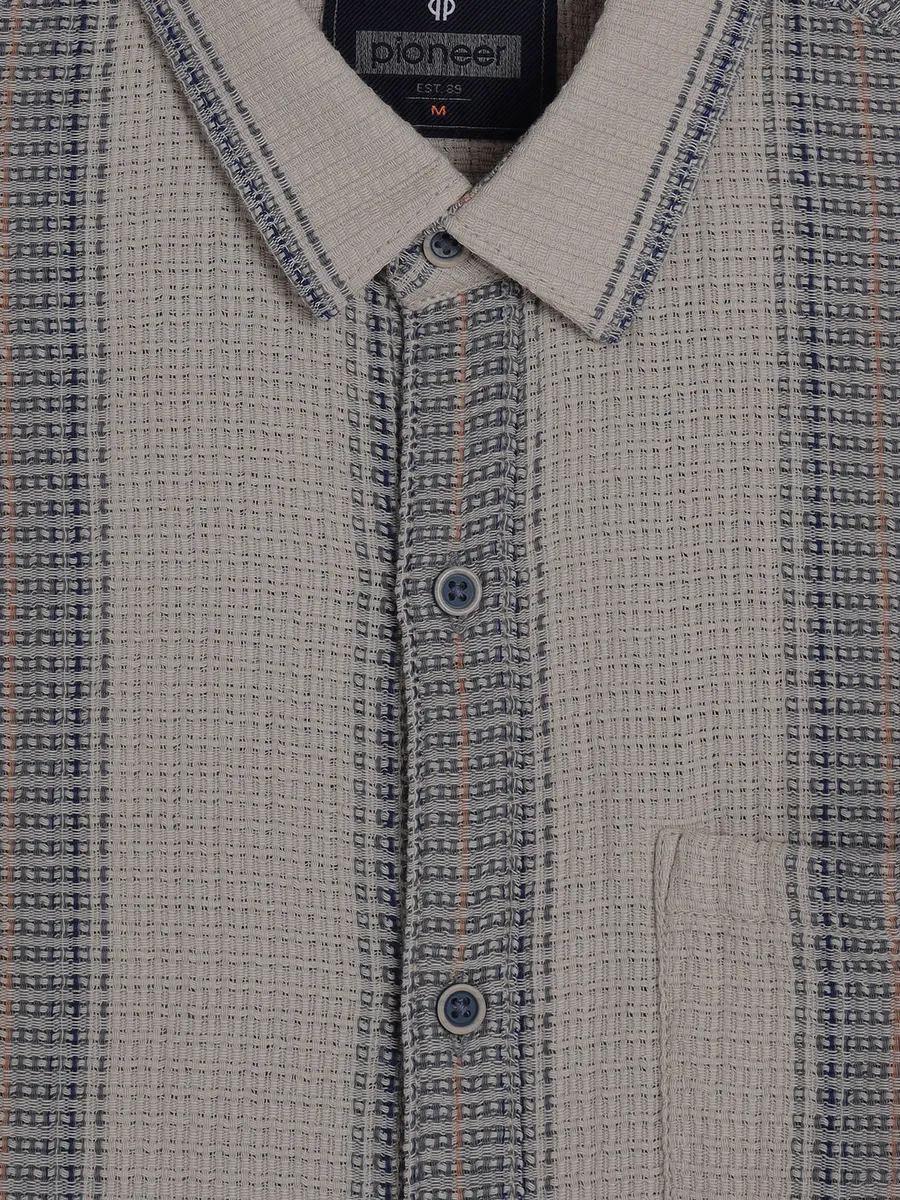 PIONEER beige stripe shirt