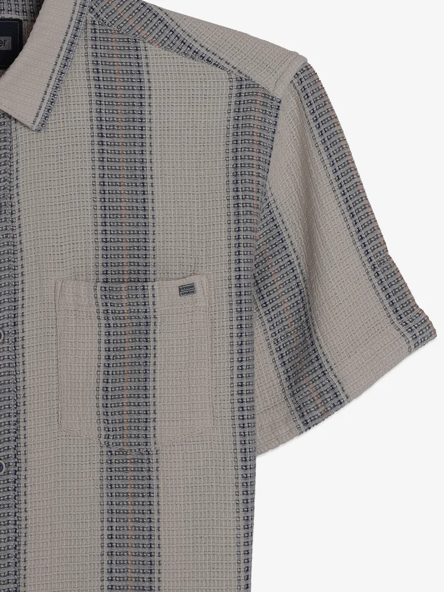 PIONEER beige stripe shirt