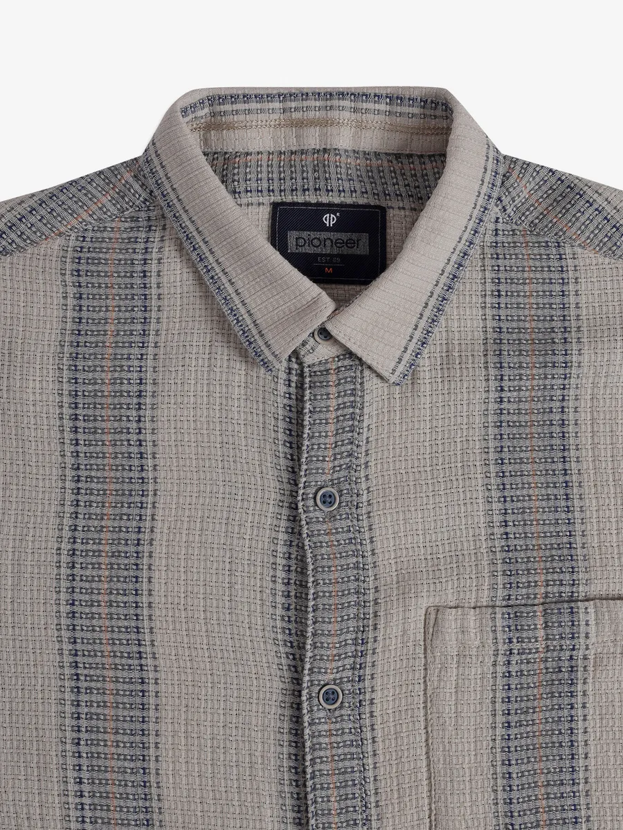 PIONEER beige stripe shirt