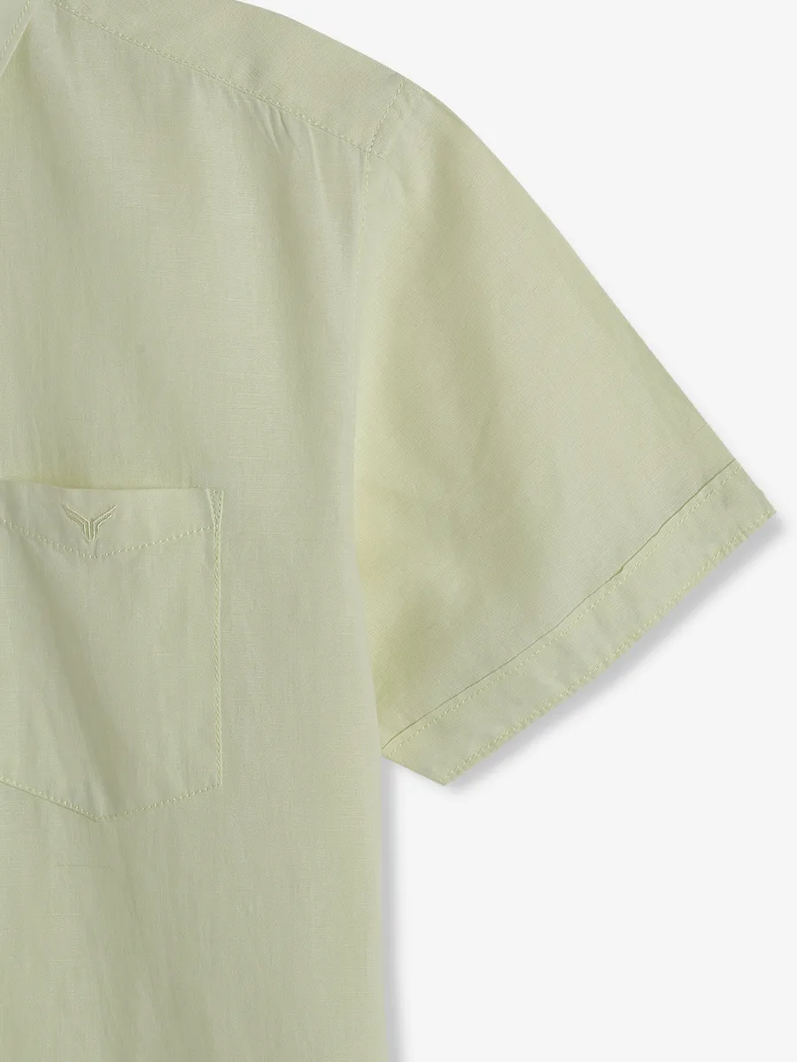 PIONEER light yellow linen casual shirt