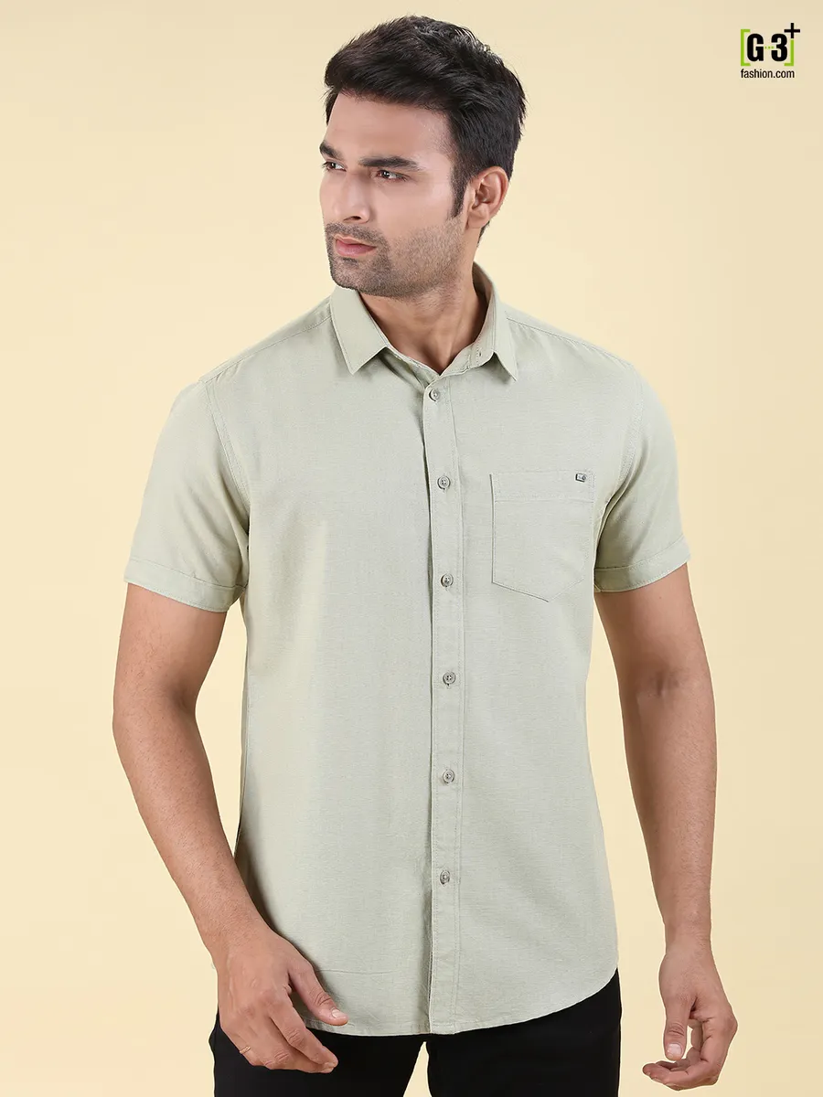 Pioneer pista green patch pocket solid shirt