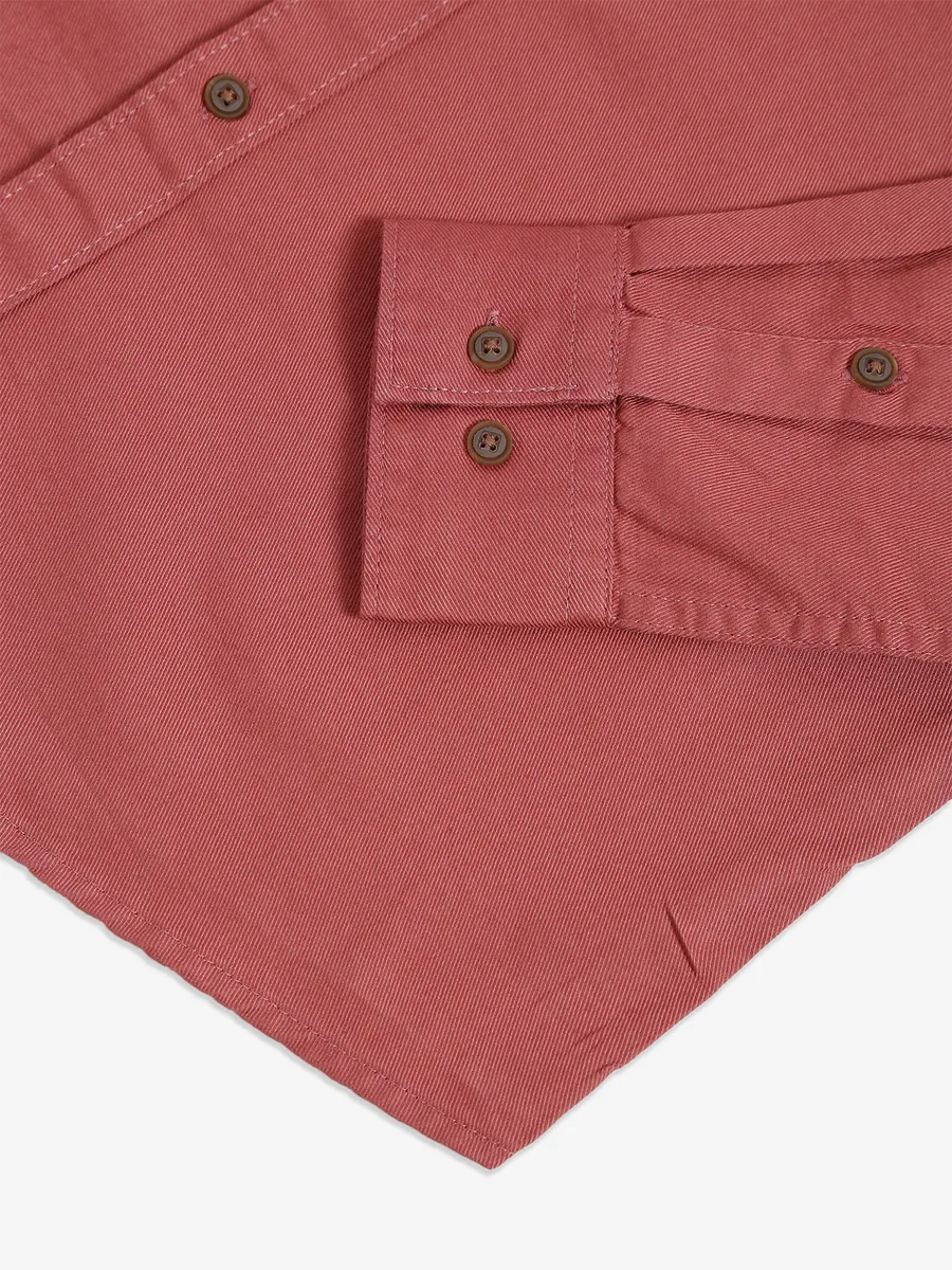 Pioneer plain onion pink cotton shirt