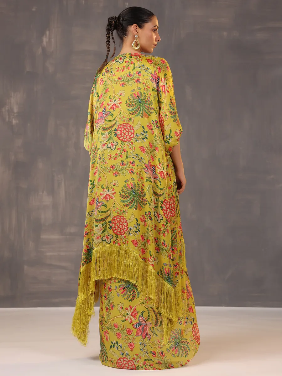 Pista yellow silk western style designer suit