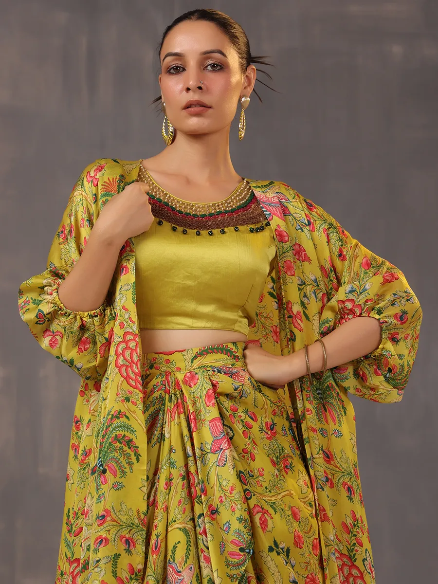 Pista yellow silk western style designer suit