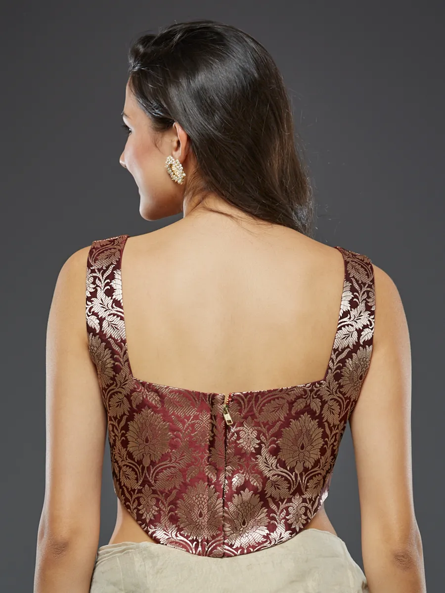 Plain aroon ready made blouse in silk