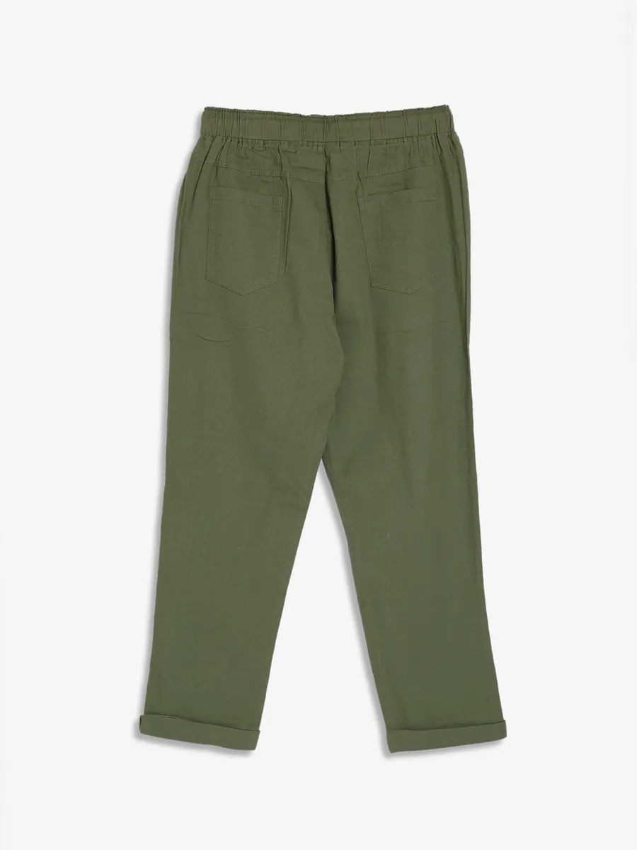 Global Republic plain cotton olive lower pant