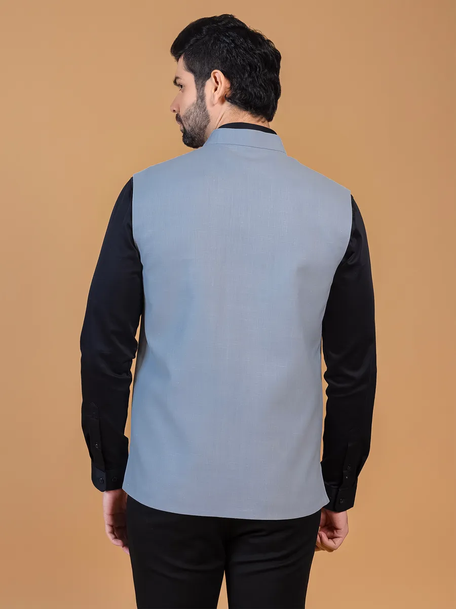 Plain light blue cotton waistcoat