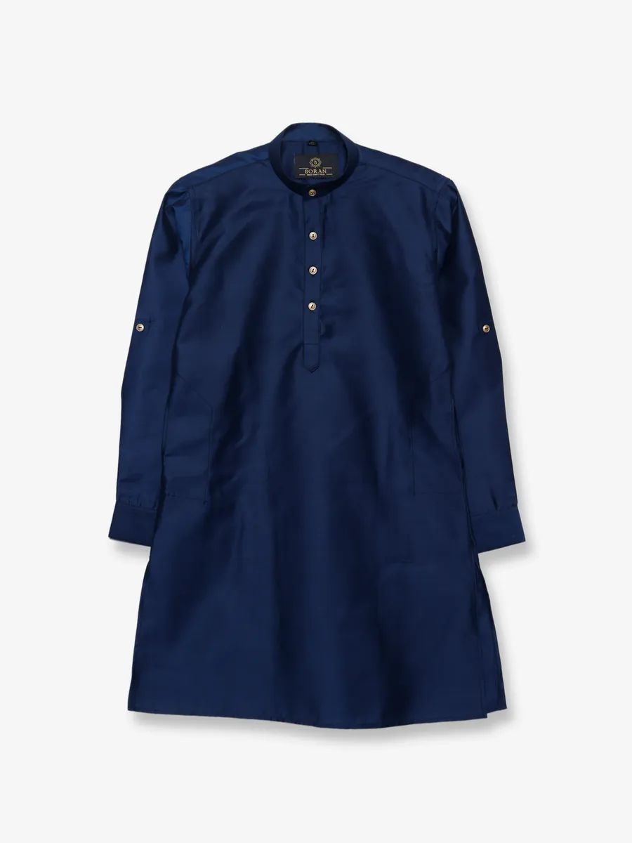 Plain navy cotton kurta suit