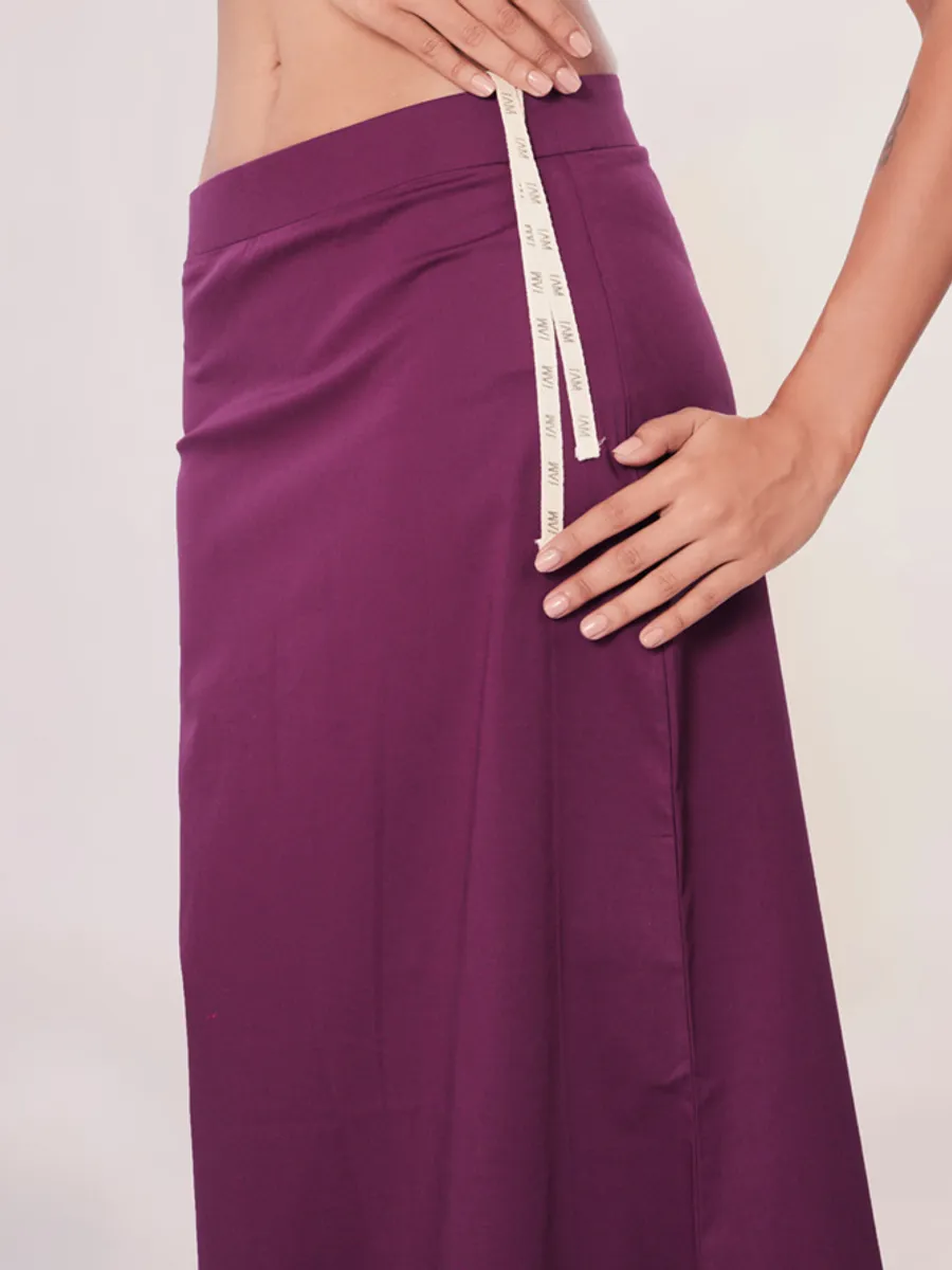 Plain purple saree shapewear