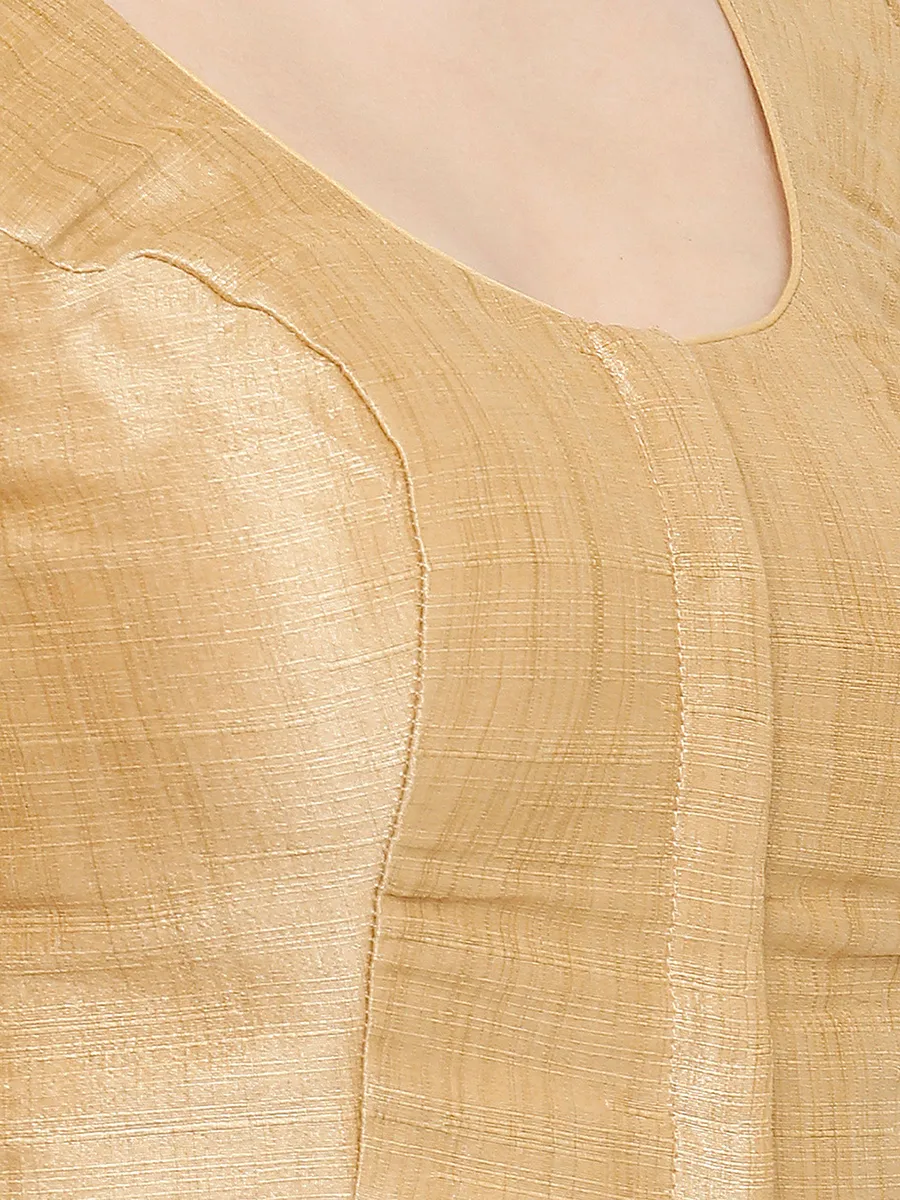 Plain silk gold blouse