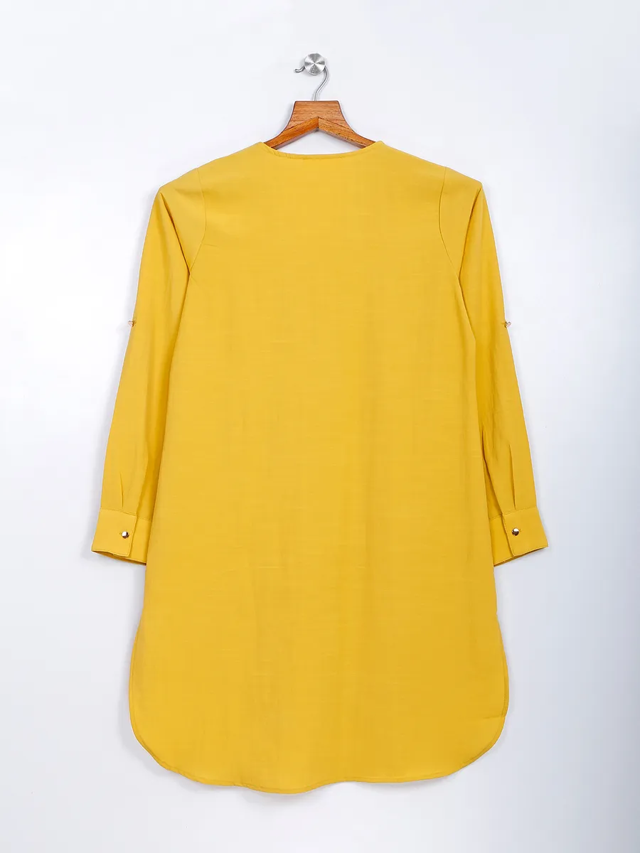 Plain yellow casual top