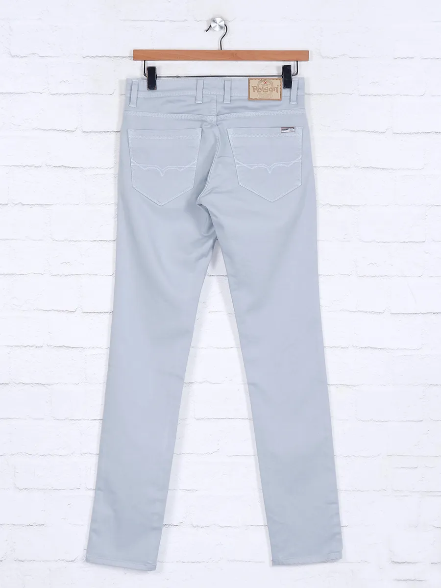 Poison solid light grey slim fit jeans