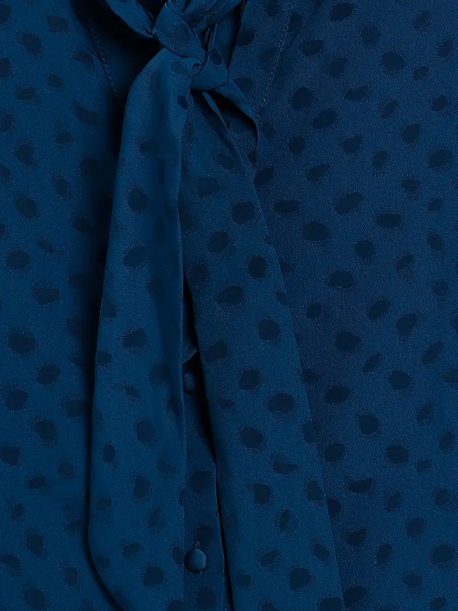 Polyester prussian blue printed shirt