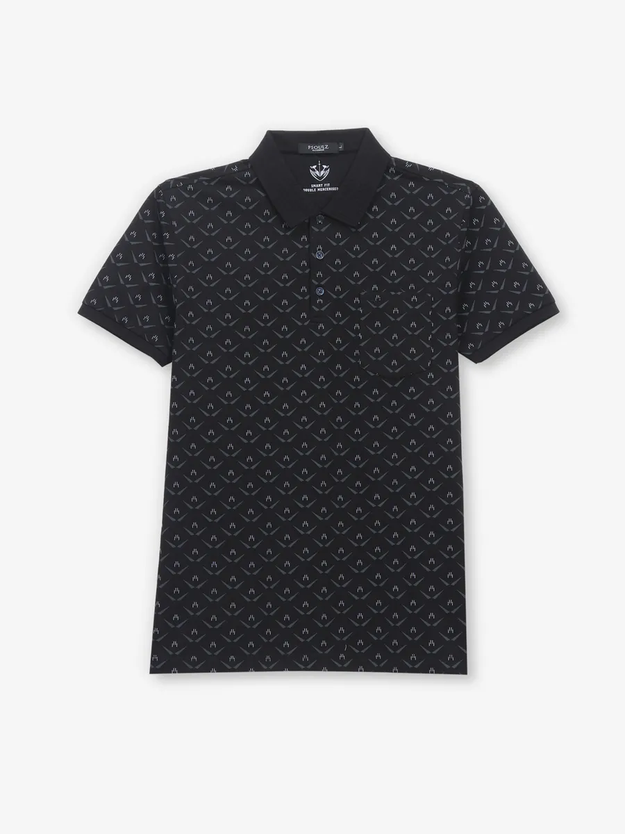 PSOULZ cotton black printed t-shirt