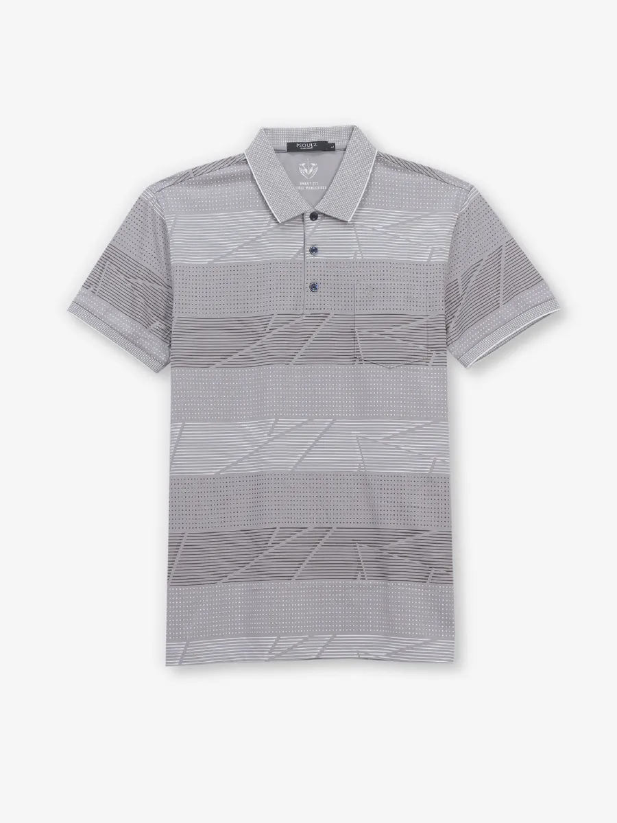 PSOULZ grey casual printed cotton t-shirt