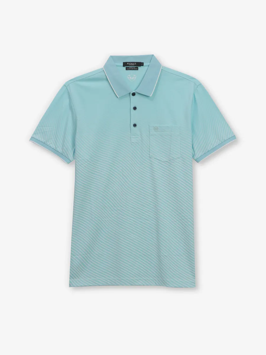 PSOULZ sky blue cotton printed t-shirt