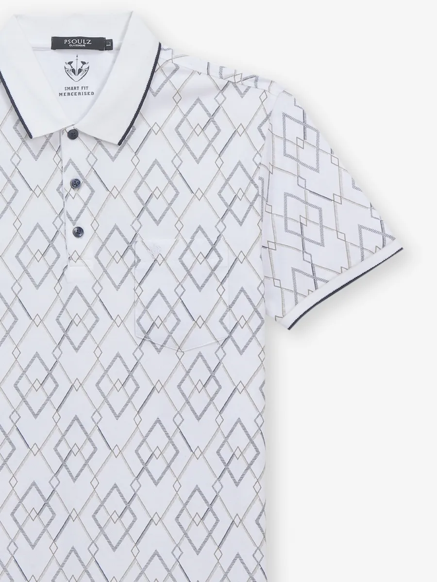 PSOULZ white casual printed cotton t-shirt
