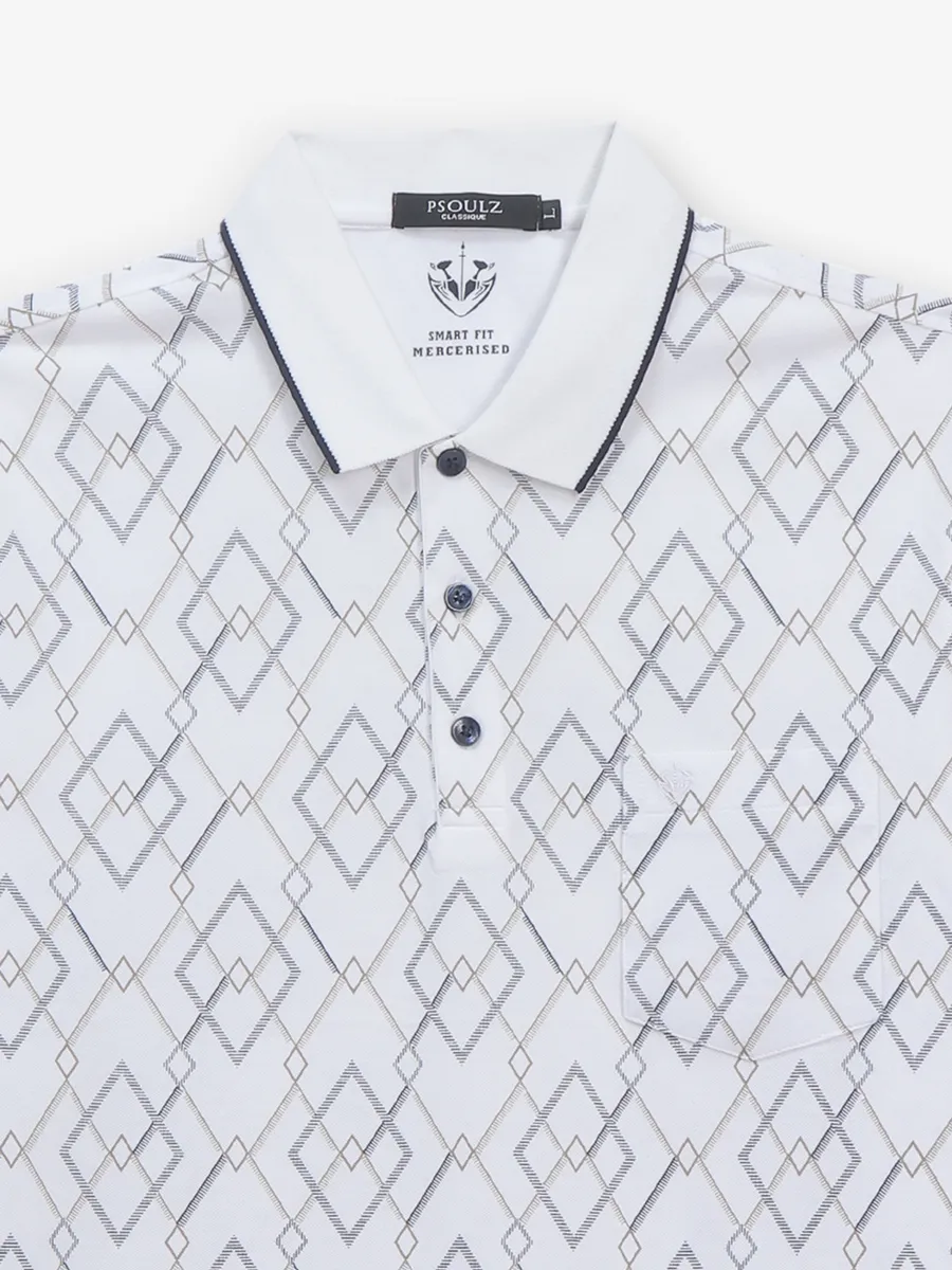 PSOULZ white casual printed cotton t-shirt