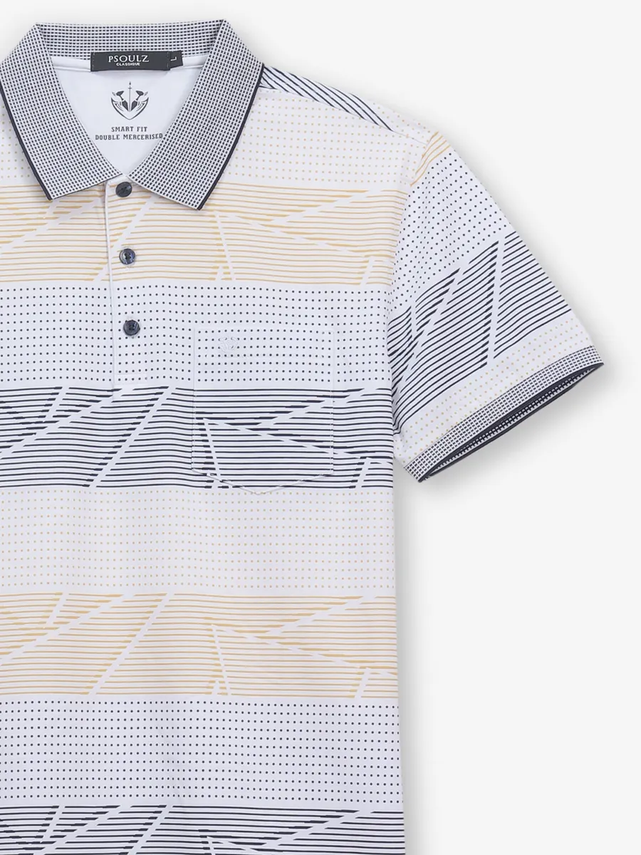PSOULZ white cotton slim fit t-shirt