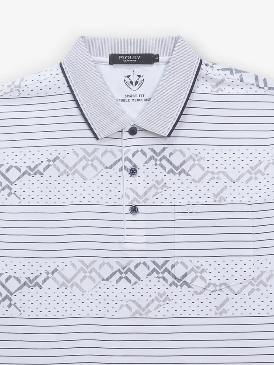 PSOULZ white printed slim fit t-shirt