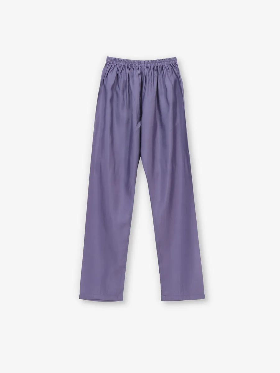 Purple cotton silk waistcoat set for boys