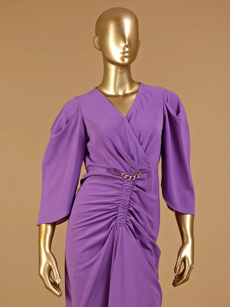 Purple reyon dress for parties