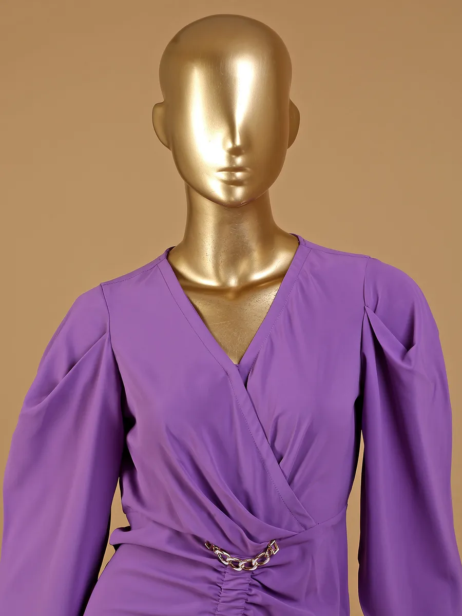 Purple reyon dress for parties