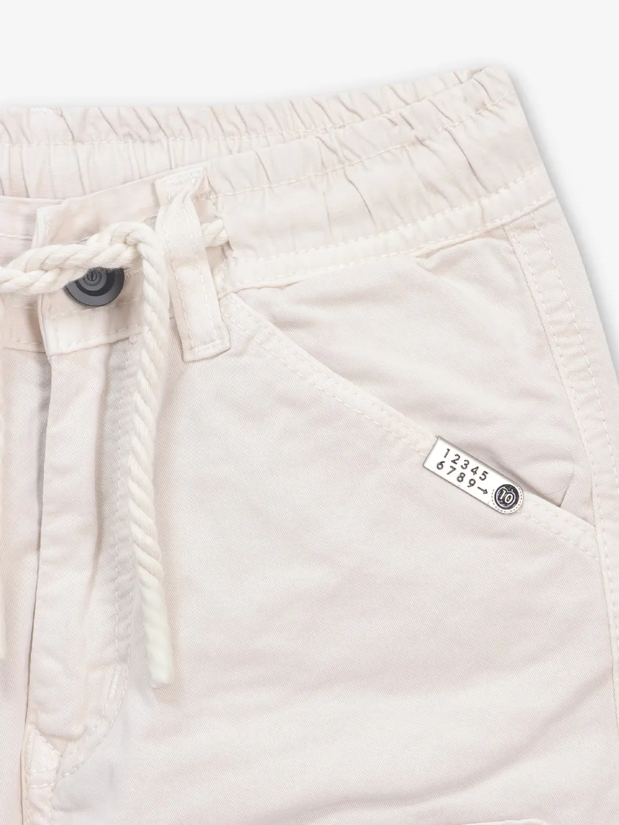 RAGS cream solid cargo jeans