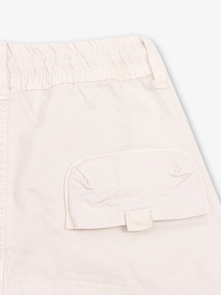 RAGS cream solid cargo jeans
