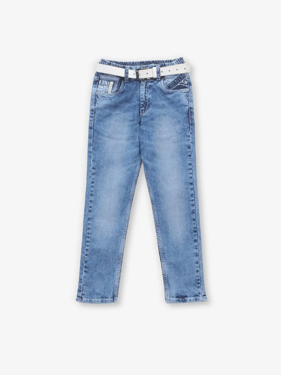 RAGS light blue washed denim jeans with elastic