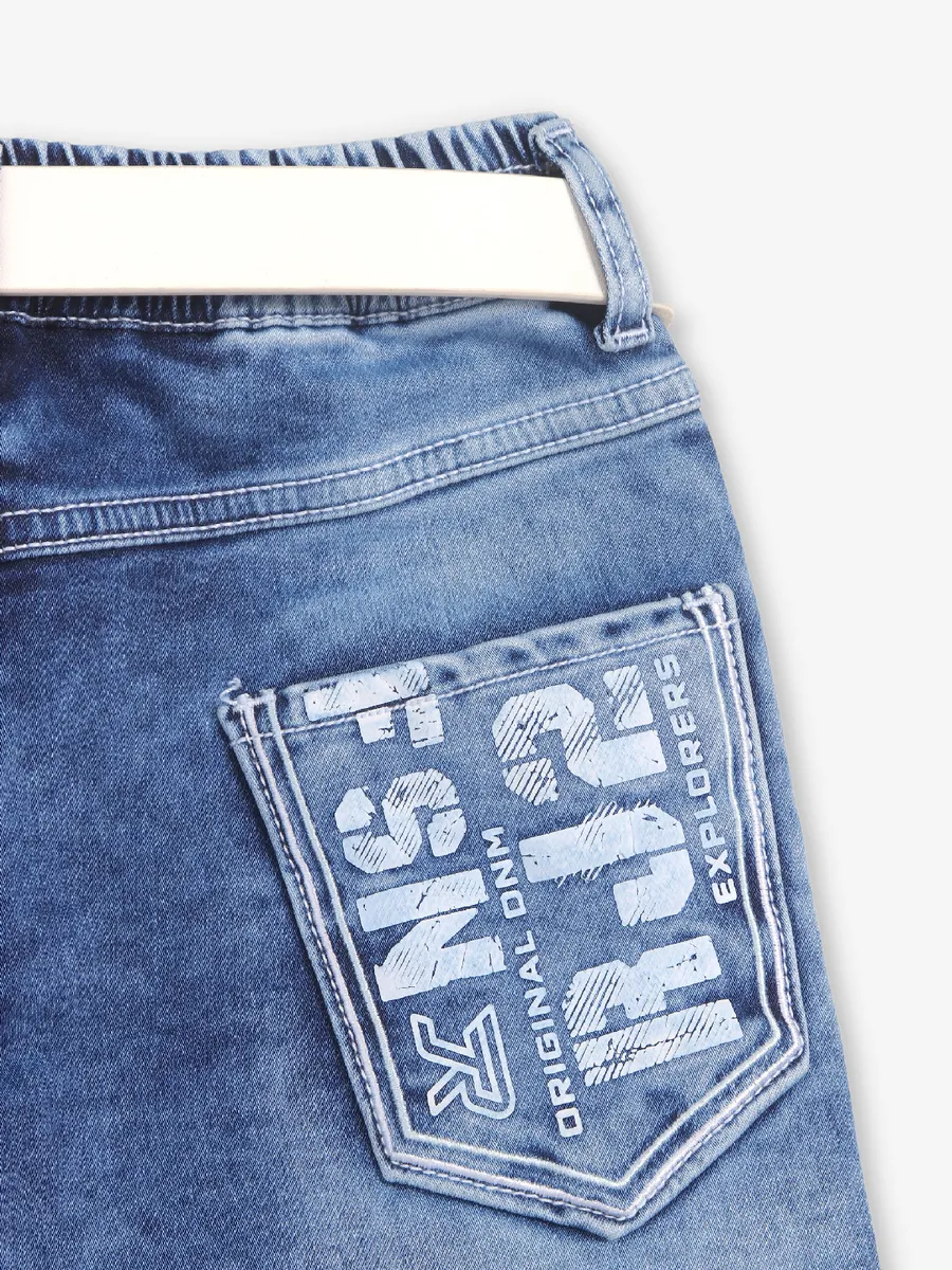 RAGS light blue washed denim jeans with elastic