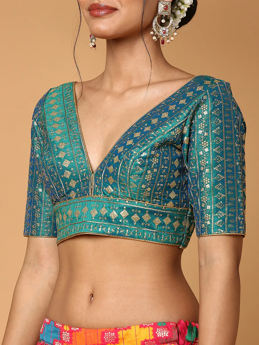 Rama green embroidery blouse