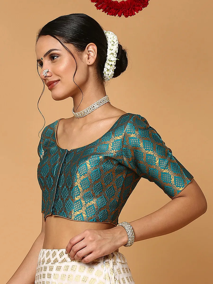 Rama green silk blouse