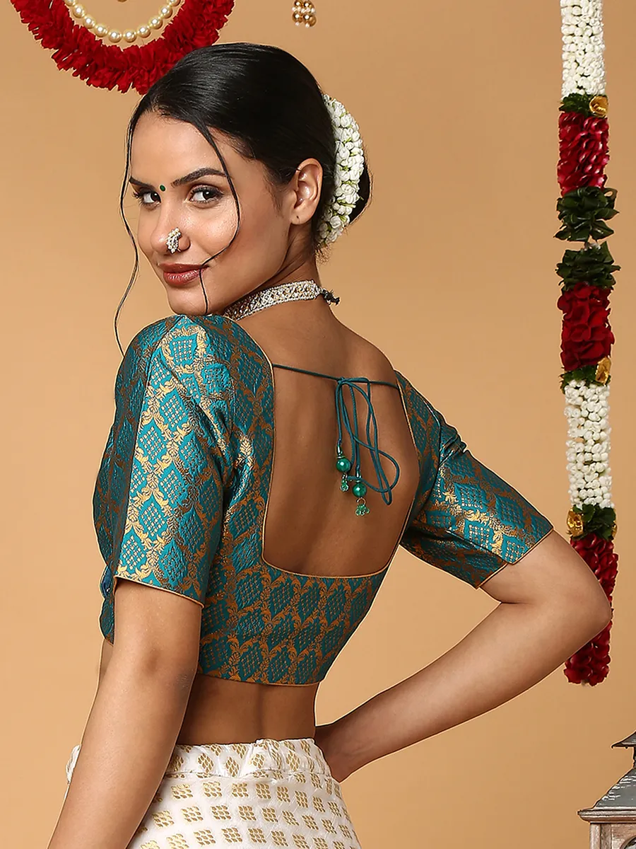 Rama green silk blouse