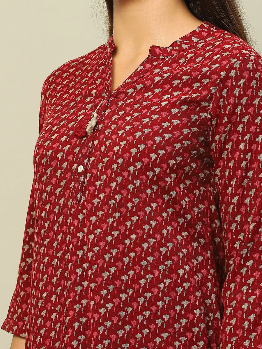 RANGRITI maroon straight kurti