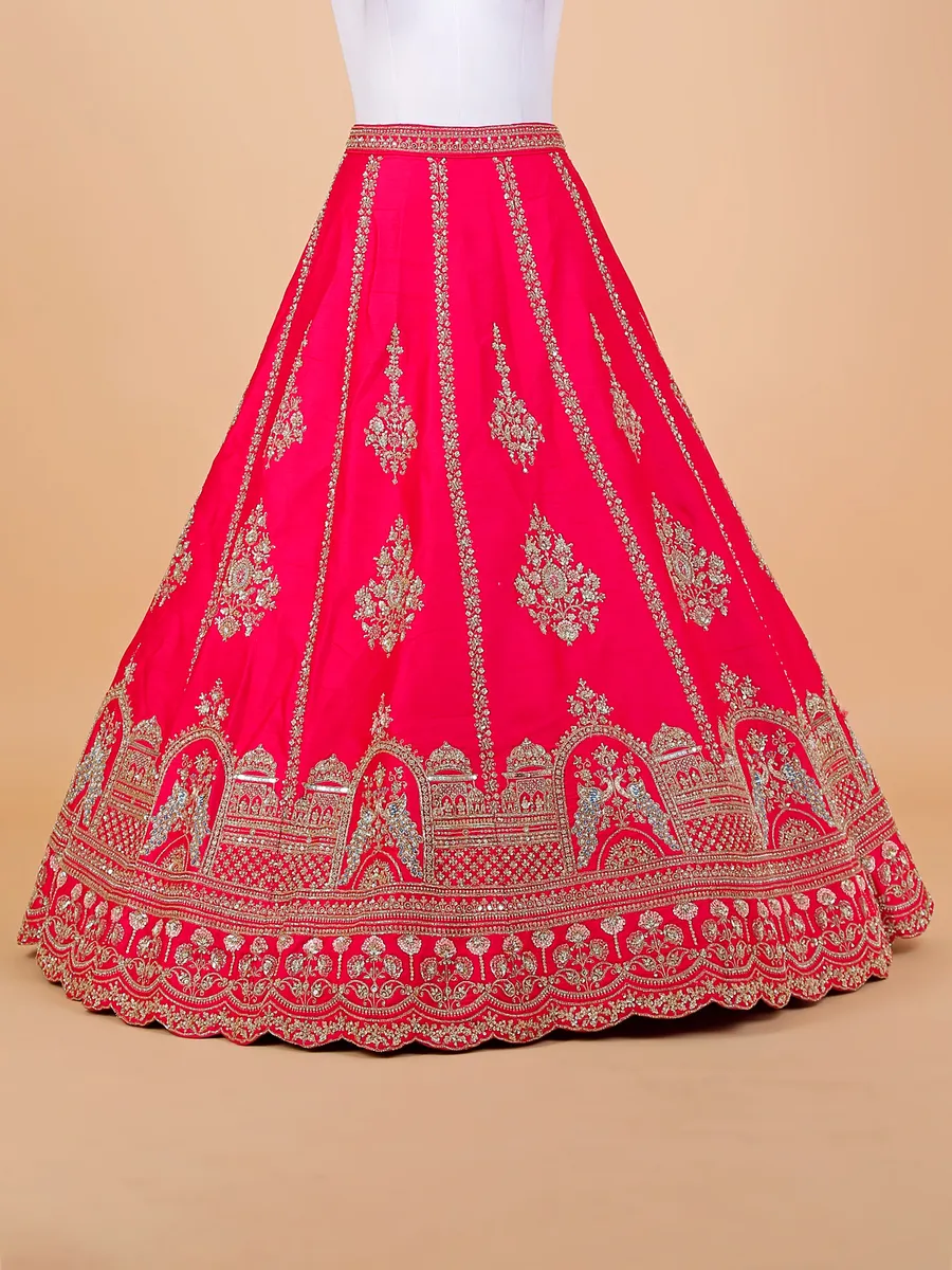 Rani unstitched bridal lehenga choli