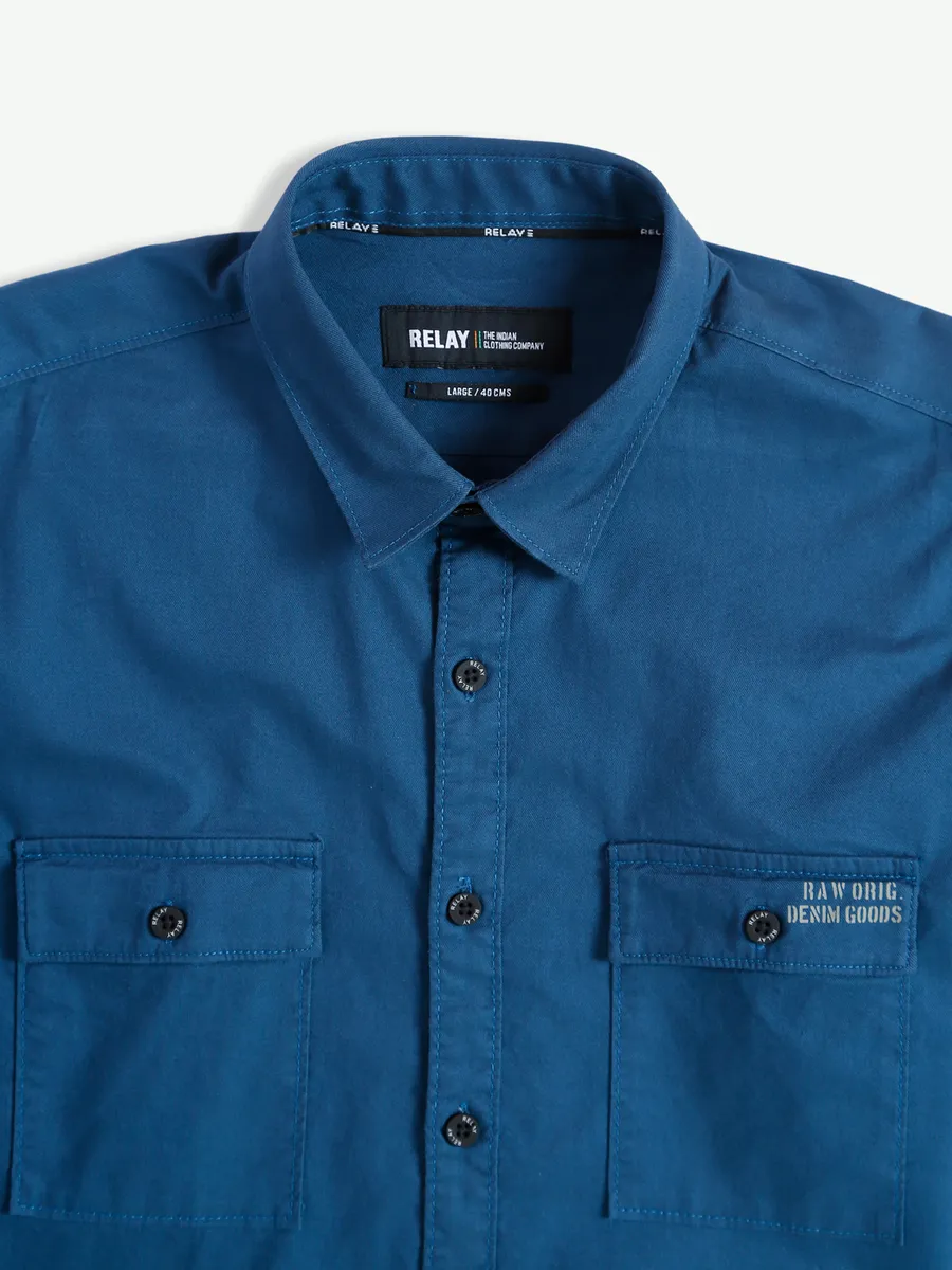 Relay cotton blue shirt