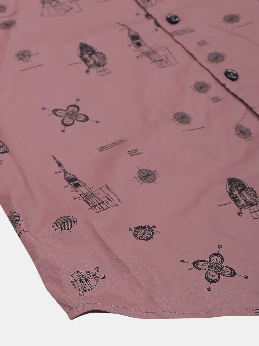 Relay presented onion pink shade printed shirt