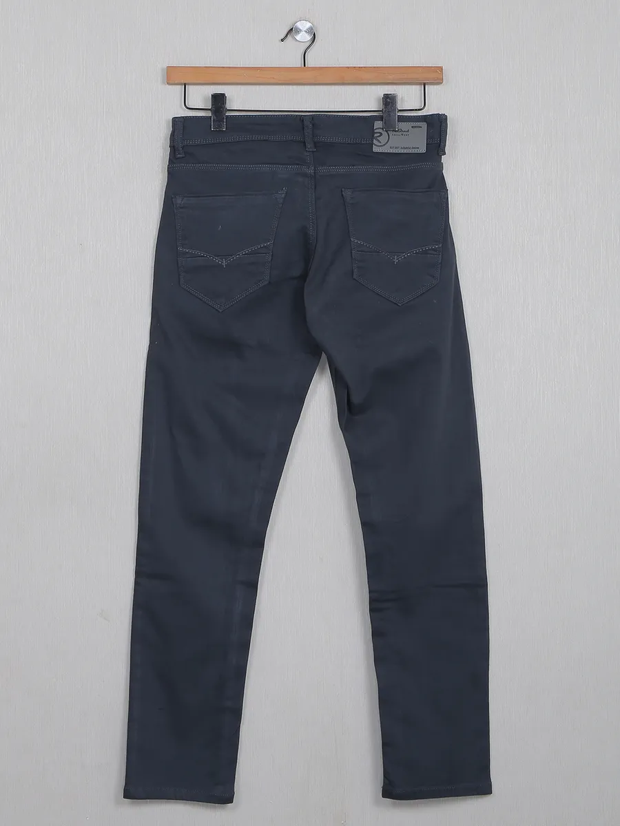 Rex Straut charcoal grey solid denim jeans