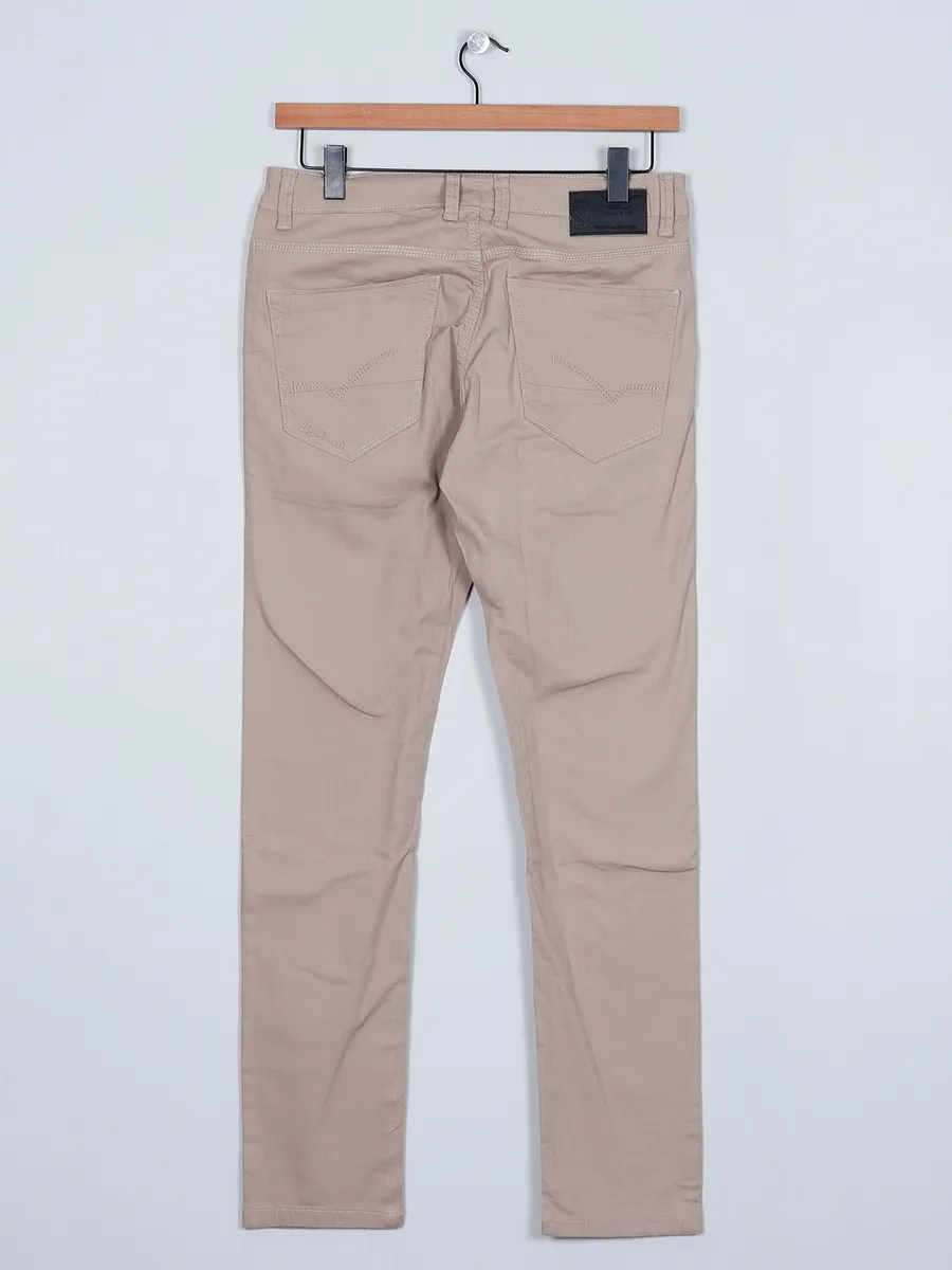 Rezstraut slim fit beige denim for mens