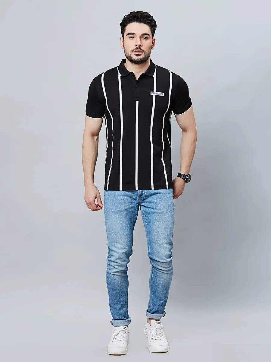 River Blue black cotton stripe t-shirt