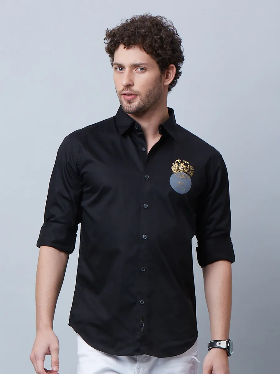 River Blue black slim fit shirt in cotton