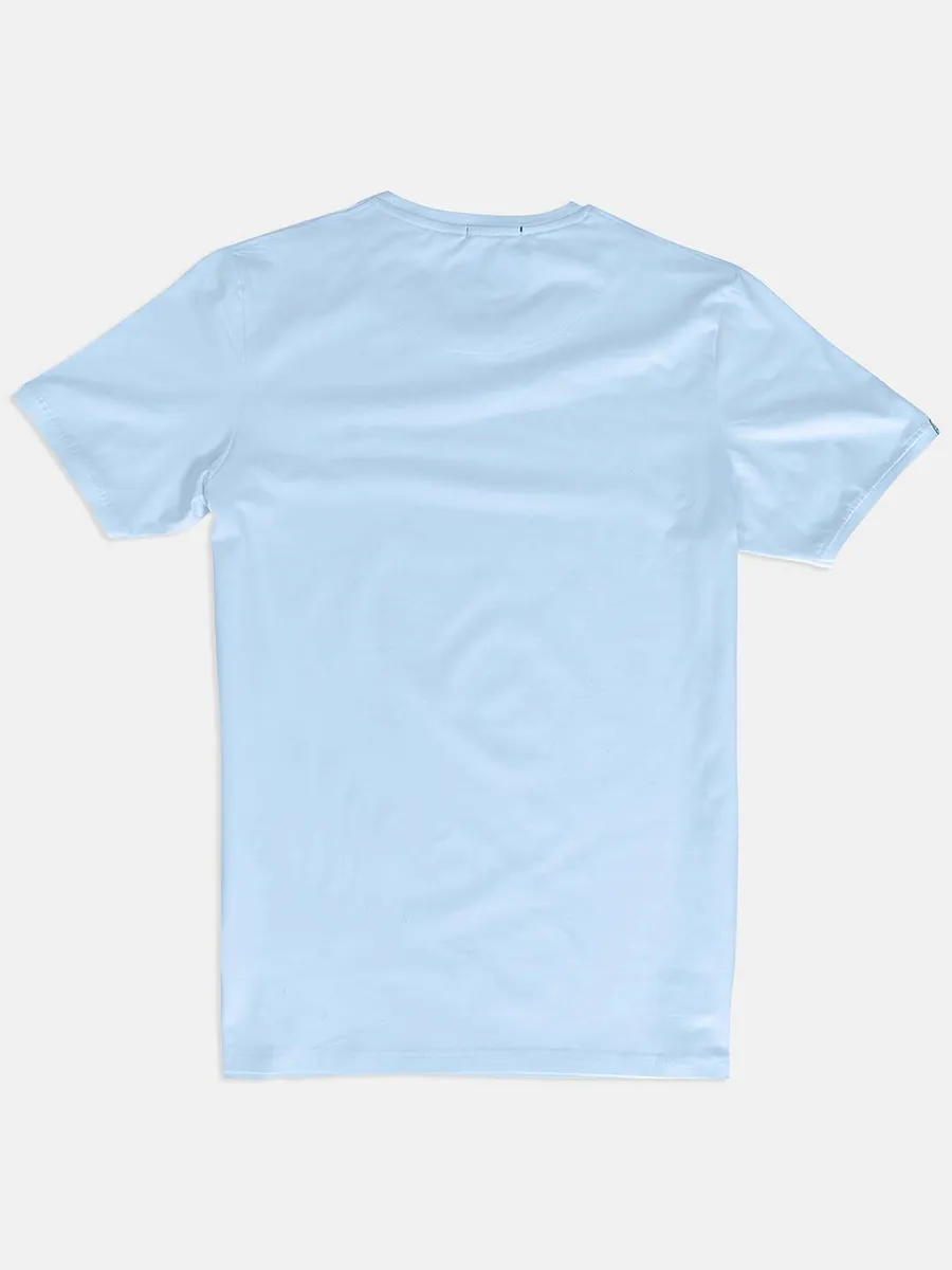 River Blue casual wear sky blue solid t-shirt
