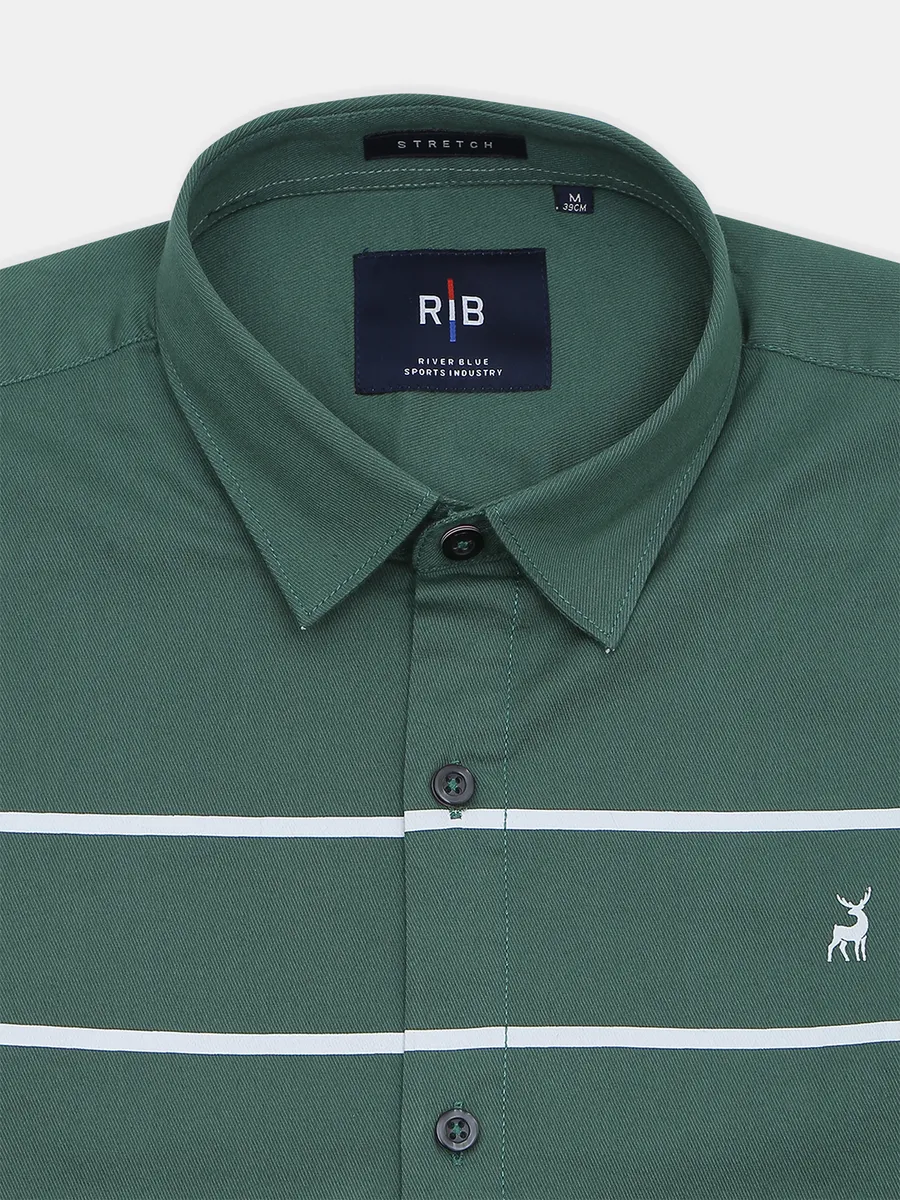River Blue green casual wear cotton shirt for mens